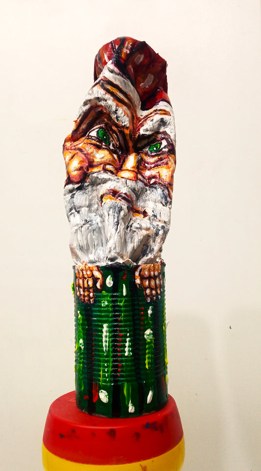 Copy of Tall Black Santa Claus Figurine Created out of Recycled  Plastic Bottles. [Recycled Art] Ivan Fyodorovich