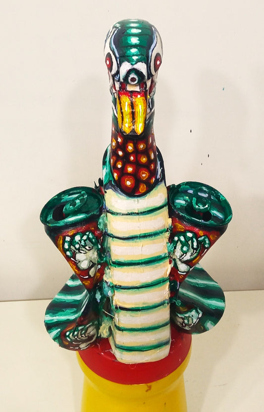 Chinese New Year Dragon Figurine Made out of Recycled Plastic Bottle.[Recycled Art]. Ivan Fyodorovich. Front view