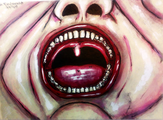Portrait of an Opera Singer's open mouth. (Print from Acrylic Original) [30 x 24 cm]