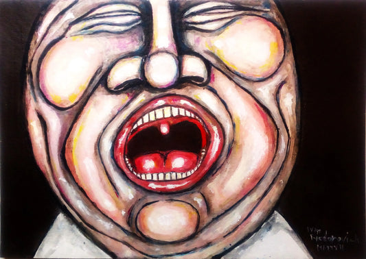 Portrait of an Opera Singer with open mouth