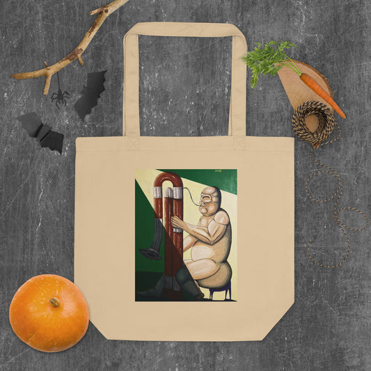 Eco Tote Bag with Naked Contrabassoon Player (Print from Acrylic Original Painting) Ivan Fyodorovich