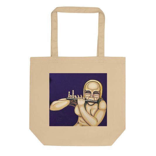 Eco Tote Bag with Naked Double Piccolo Player (Print from Acrylic Original Painting) Ivan Fyodorovich