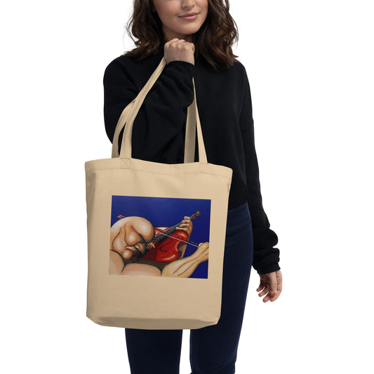 Eco Tote Bag with Naked Viola Player Player (Print from Acrylic Original Painting) Ivan Fyodorovich