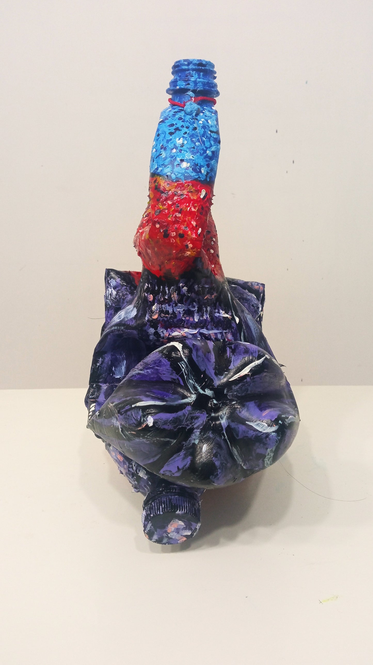 Acrylic painted Recycled plastic bottles Dreamy Turkey Figurine. Table top decoration. [Recycled Art]