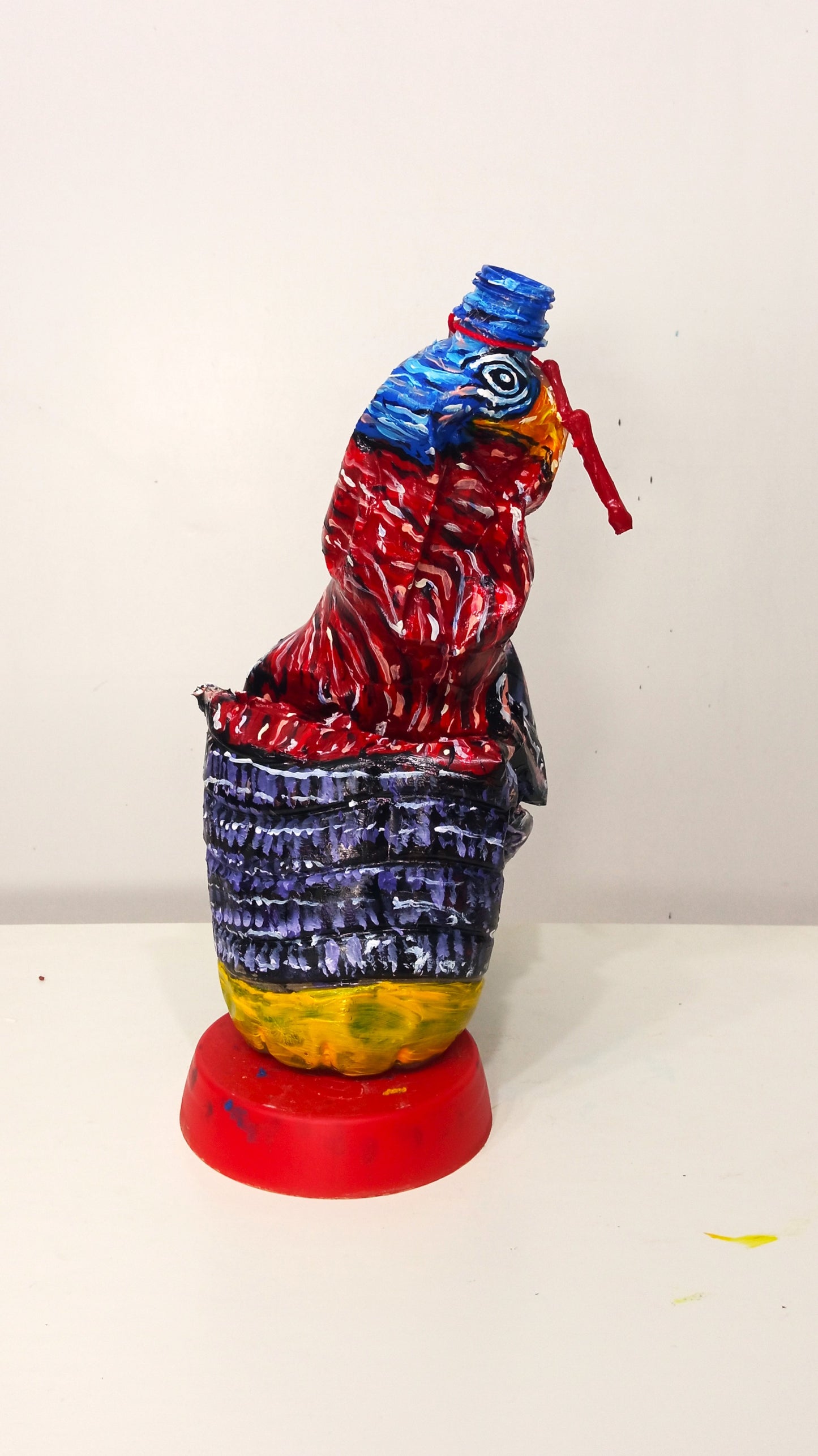 Turkey Figurine (Cautious) Created out of Recycled Plastic Bottles . [Recycled Art]