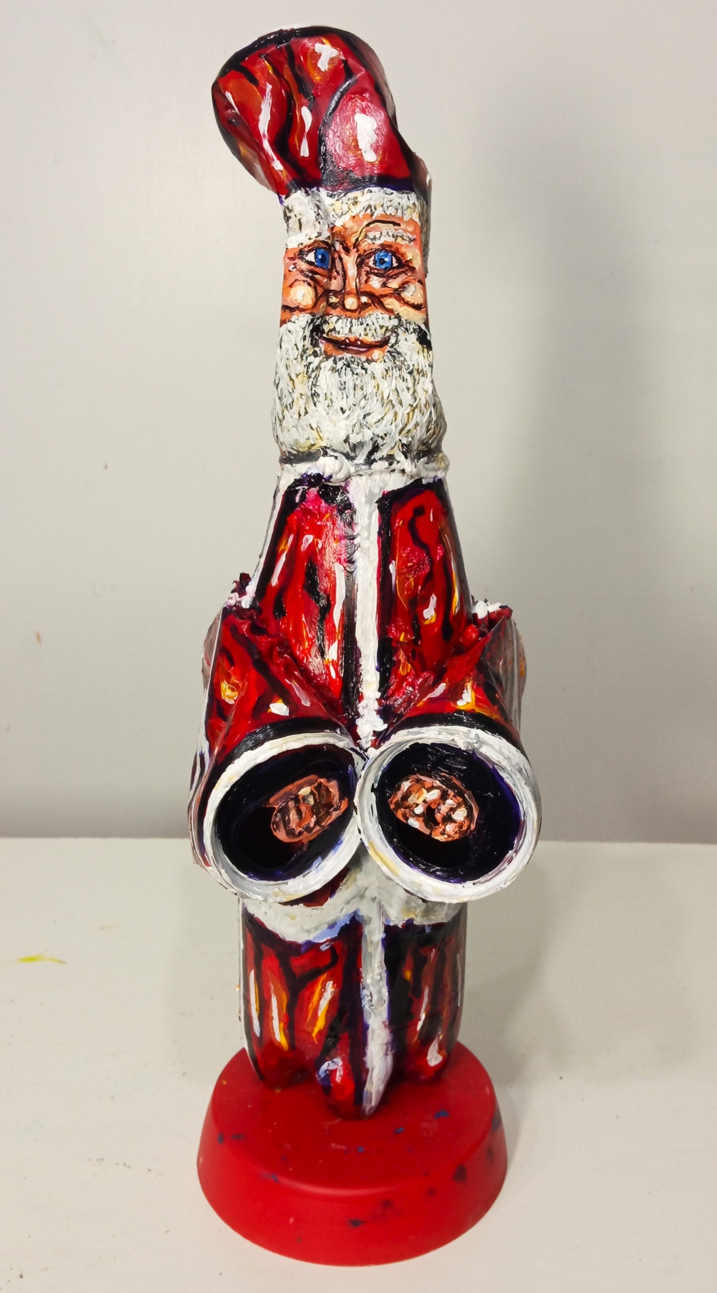 Copy of Blue Eyed Santa Claus  Face Figurine Created out of Recycled Plastic Bottle. [Recycled Art] Ivan Fyodorovich