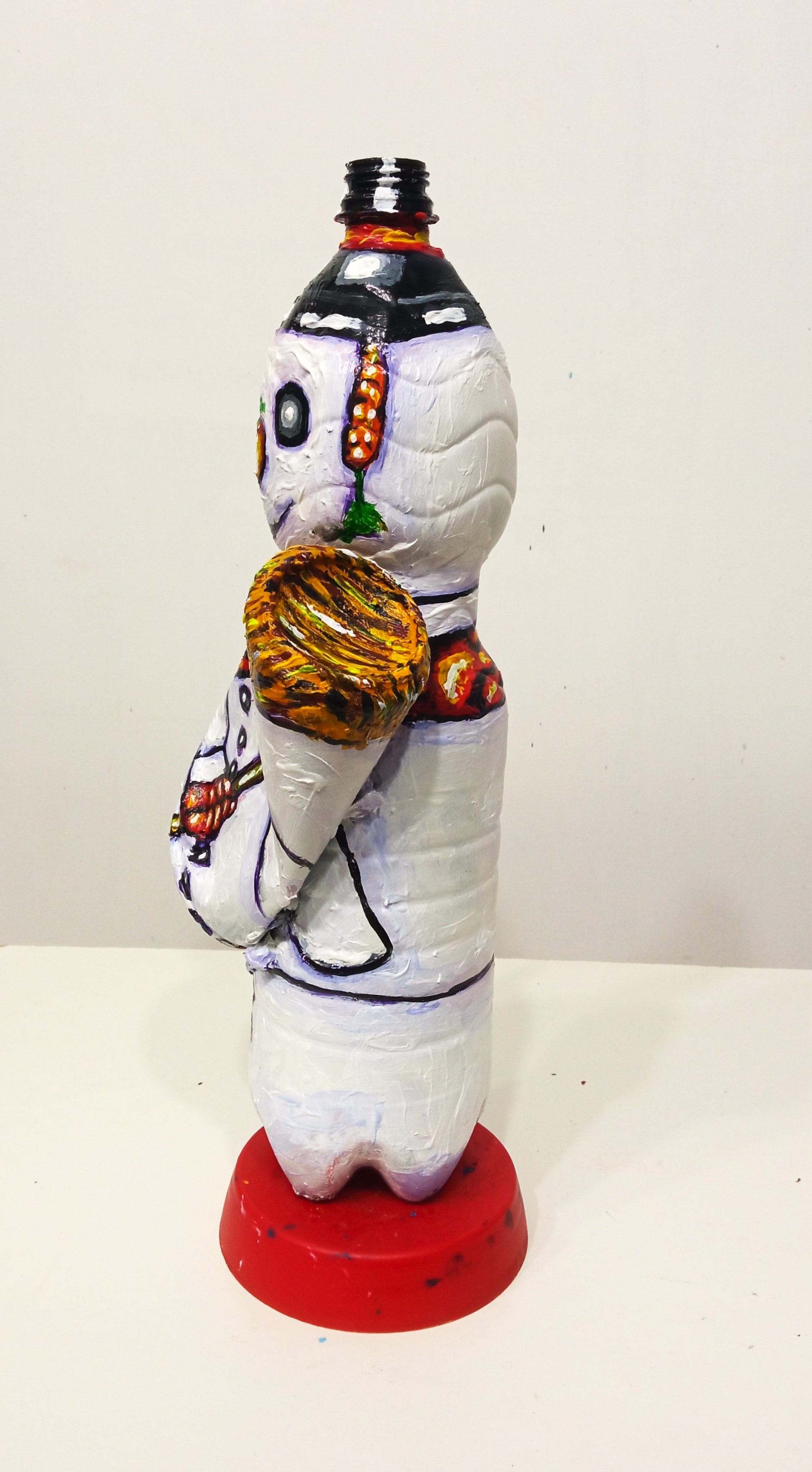  Snowman Figurine Created out of Recycled  Plastic Bottle . [Recycled Art]. Ivan Fyodorovich. Left lateral view