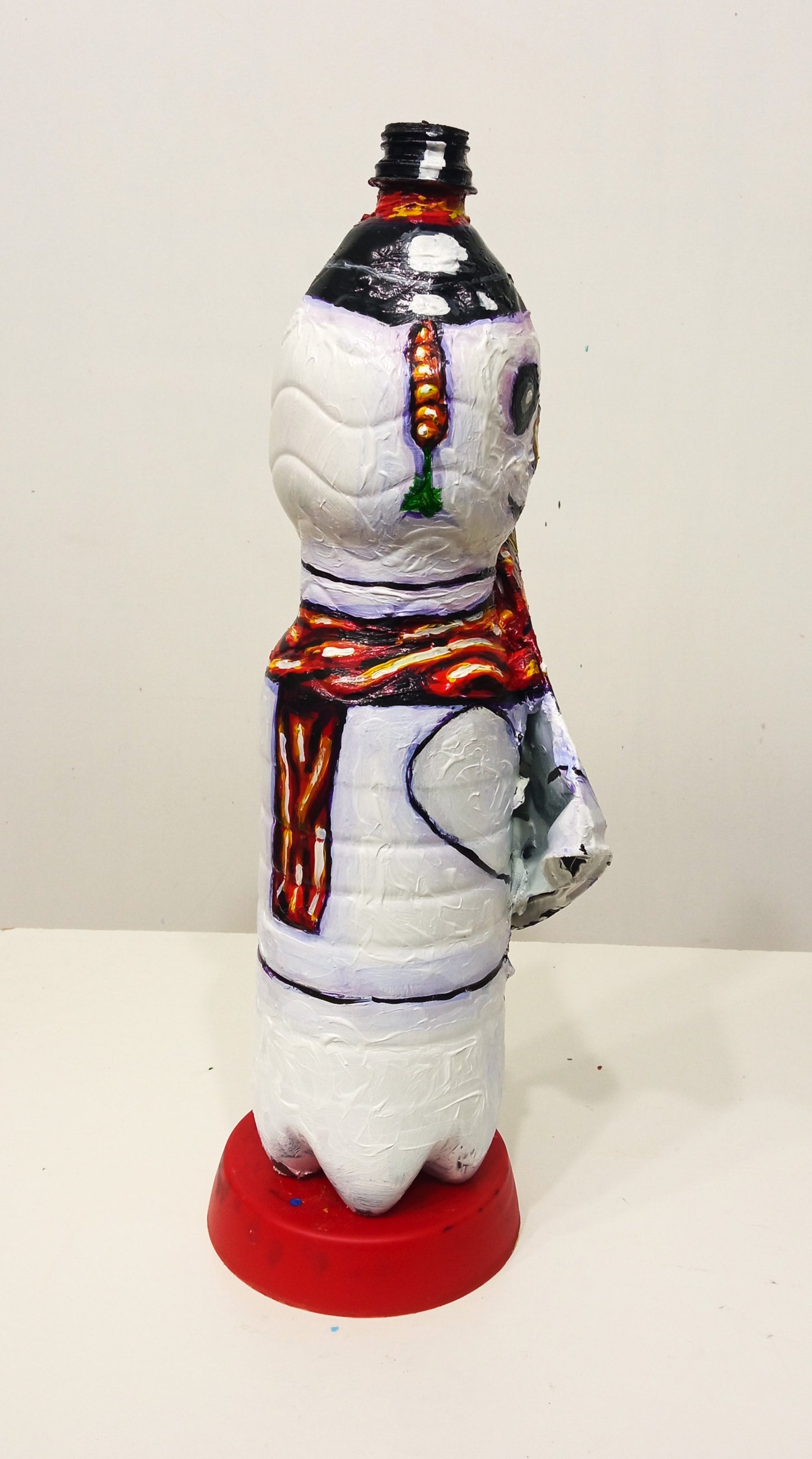  Snowman Figurine Created out of Recycled  Plastic Bottle . [Recycled Art]. Ivan Fyodorovich. Right lateral view