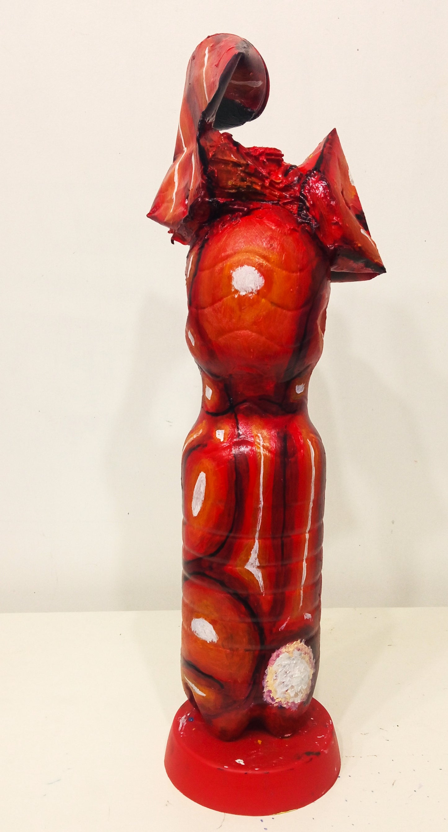 Chinese New Year Rabbit Figurine Made out of Recycled Plastic Bottle and Soda Cans .[Recycled Art] Ivan Fyodorovich. Backside view